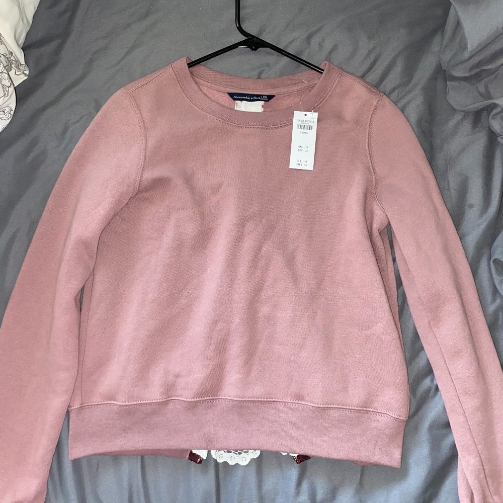 Abercrombie zipper back lace crew sweatshirt